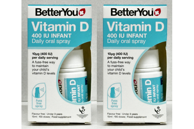 BetterYou Vitamin D Infant Oral Spray 400 IU 2 x 15ml Pack