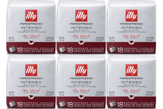 illy IperEspresso Intenso Bold Roast Coffee Capsules 108 Pods 100% Arabica for Espresso and Cappuccino