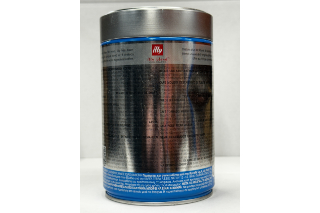 illy Decaffeinated Ground Coffee 250g Tin 100% Arabica Medium Roast for Espresso Moka Pot Filter and Cafetiere