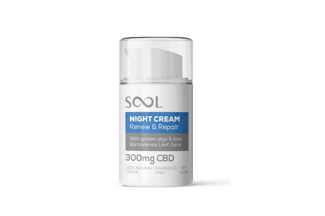 SOOL Night Facial Cream Renew & Repair 300mg CBD 50ml Cellular Repair Cream for All Skin Type