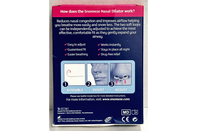 Snoreeze Nasal Dilator 2 Pack Adjustable Nasal Dilators for Snoring with Congestion