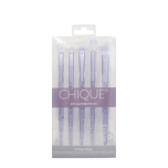 Eye Makeup Brush Set Purple Glitter 5 Pieces