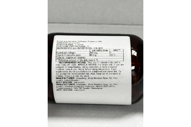 Grassberg Collagen Premium 500 60 Capsules with Vitamin C