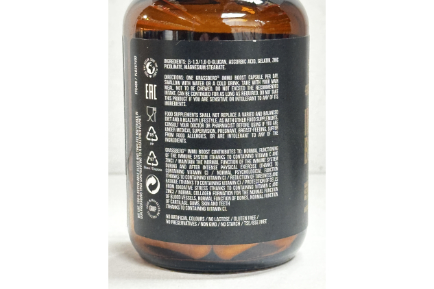 Grassberg Immu Boost 60 Capsules with Beta Glucan Vitamin C and Zinc