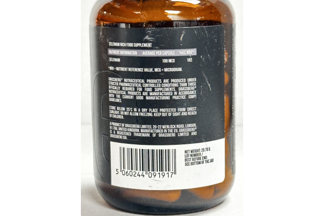 Grassberg Selenium 100mcg 60 Capsules Food Supplement