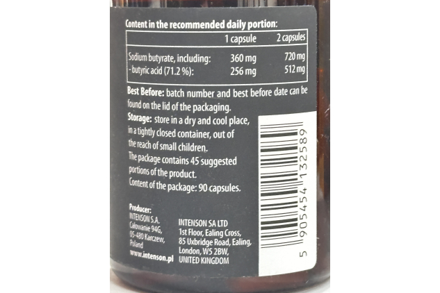 Nature Diet Sodium Butyrate 90 Vegan Capsules