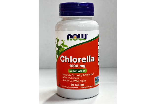 NOW Chlorella 1000mg 60 Tablets Super Green Broken Cell Wall Algae