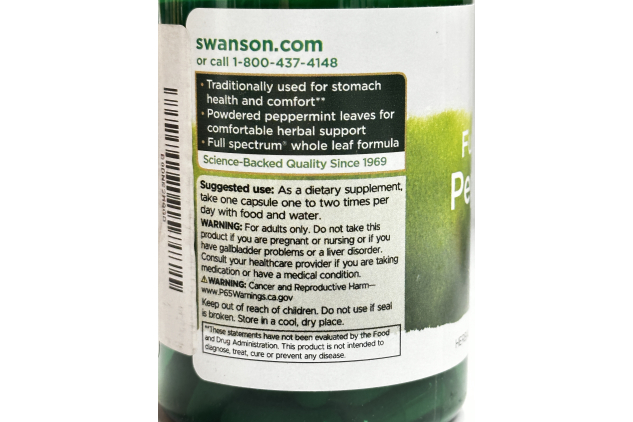 Full Spectrum Peppermint Leaf 400mg 120 Capsules