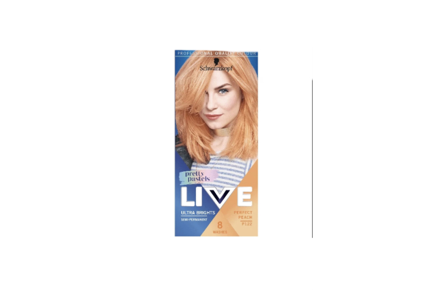 Schwarzkopf LIVE Pretty Pastels Semi-permanent Peach Copper Hair Dye, Lasts Up To 8 Washes Perfect Peach P122