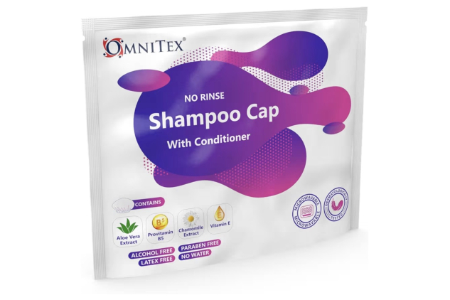 Omnitex Premium Rinse Free Shampoo Cap Microwaveable With Conditioner & Vitamins