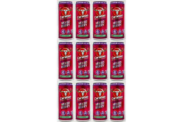 Carabao Mixed Berry Energy Drink 12 x 330ml Cans Low Calorie