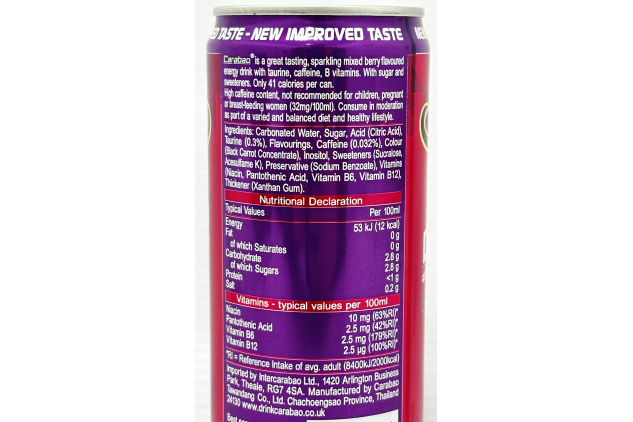 Carabao Mixed Berry Energy Drink 12 x 330ml Cans Low Calorie