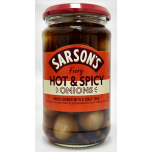 Sarson's Fiery Hot & Spicy Onions 6 Jars Pickled Silverskin Onions