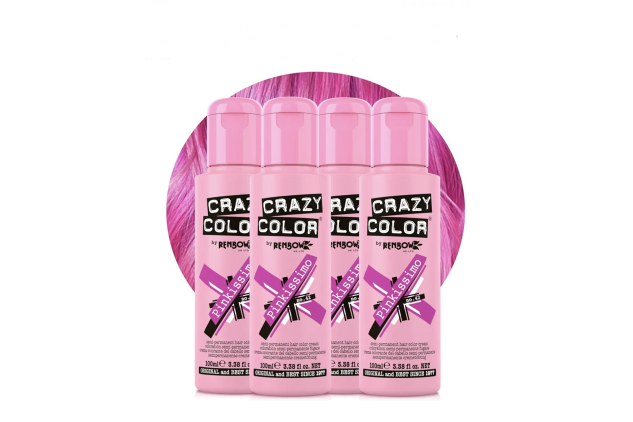 Crazy Color Vibrant Pinkissimo Semi-Permanent Hair Dye 4 X 100ml