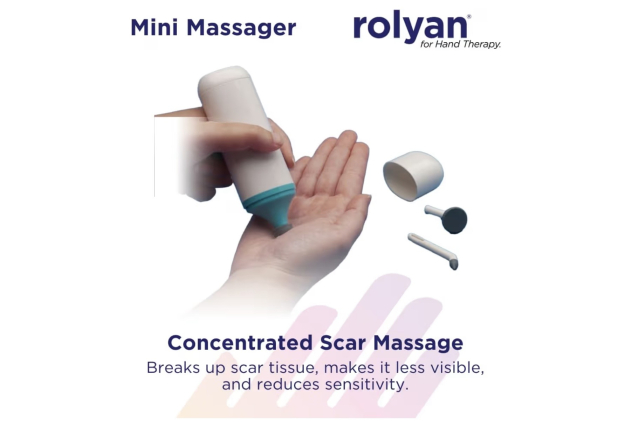 Rolyan Mini Massager, Medical Massager for Scar Tissue with 3 Massage Heads