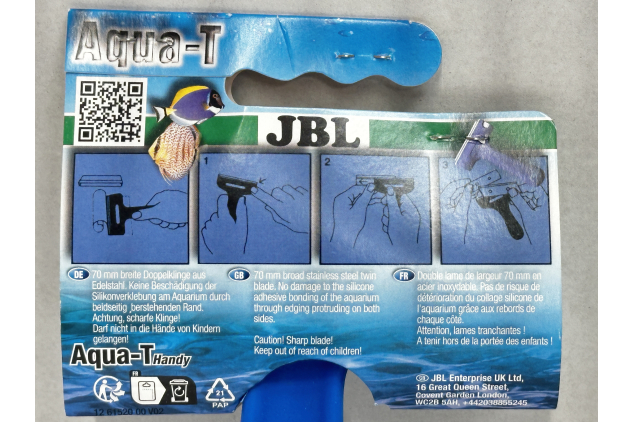 JBL Aqua-T Handy Aquarium Glass Scraper Stainless Steel Blade