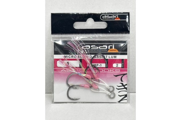 Asari Micro Slow Assist Lum 1 Assist Hooks Size 1 Pack of 2