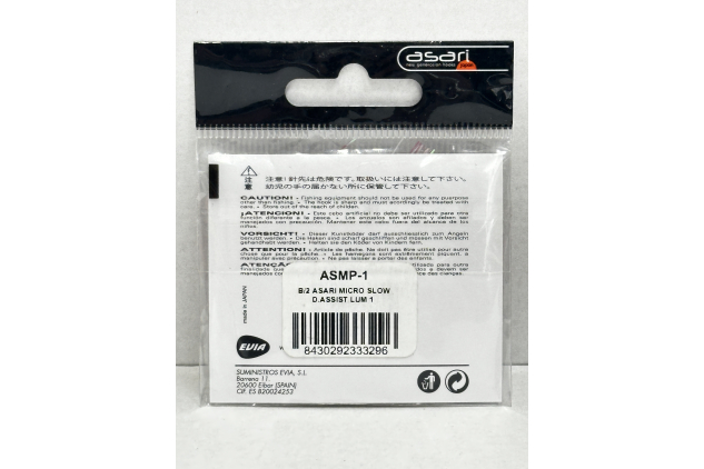 Asari Micro Slow Assist Lum 1 Assist Hooks Size 1 Pack of 2