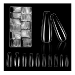 False Nails 500 Pieces Gel Nail Tips for 10 Sizes Full Cover Transparent for Nail Technicians, Manicure Beginners and DIY Nail Art at Home