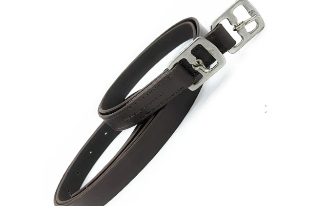 Autumn Equestrian Stirrup Leathers Black 54 Inch Pair 12 Hole Numbered Adjustment