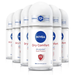 NIVEA Dry Comfort Anti-Perspirant Deodorant Roll On 6 x 50ml