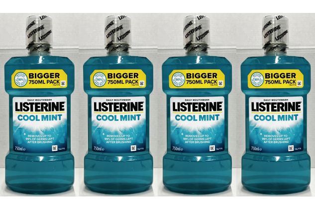 Listerine Cool Mint Mouthwash 4 x 750ml Daily Mouthwash Multipack
