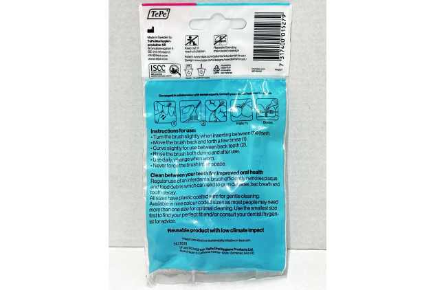 TePe Interdental Brushes Pink 0.4mm ISO 0 8 Pack for Narrow Gaps