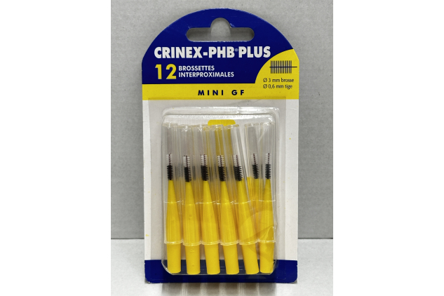 Crinex-PHB Plus Mini GF Interproximal Brushes 12 Pack 3mm Brush 0.6mm Stem