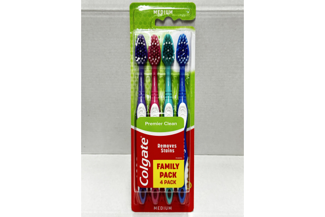 Colgate Premier Clean Medium Toothbrushes 4 Pack Family Pack