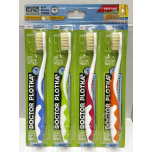 Mouthwatchers Dr Plotkas Soft Flossing Adult Toothbrush 4 Pack Multicolour