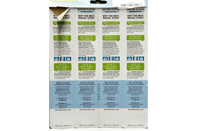 Mouthwatchers Dr Plotkas Soft Flossing Adult Toothbrush 4 Pack Multicolour