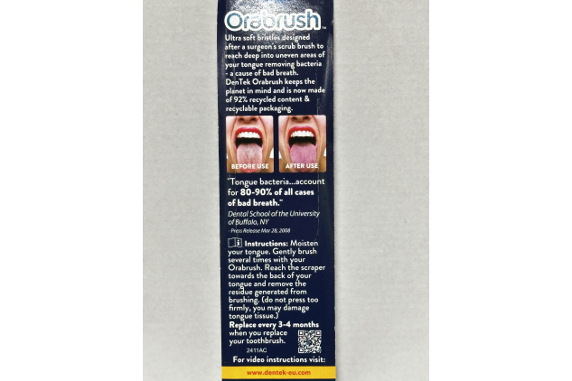 DenTek Orabrush 2 in 1 Tongue Cleaner Pack of 1 Random Colour
