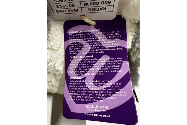 Grey Hamster Microwavable Plush Soft Toy Lavender Scented