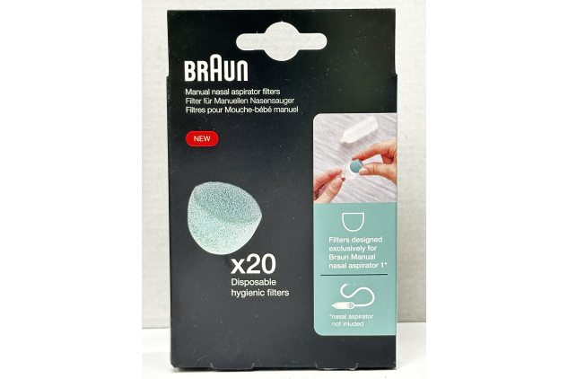 Braun Manual Nasal Aspirator 1 Replacement Filters 20 Pack Hygienic Disposable