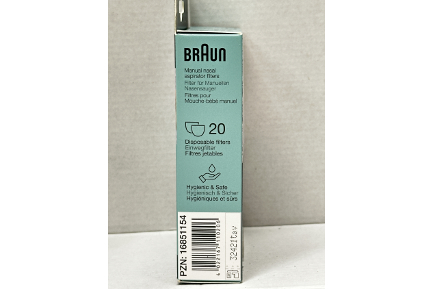 Braun Manual Nasal Aspirator 1 Replacement Filters 20 Pack Hygienic Disposable