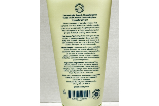 Pipette Baby Cream to Powder 88.7ml Fragrance Free Talc Free Baby Care