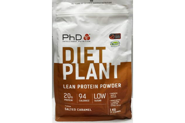 PhD Diet Plant Salted Caramel Vegan Protein Powder 1kg 38 Servings