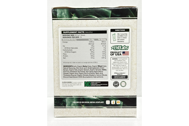 EHP Labs OxyGreens Daily Super Greens Pineapple 15 Sticks 123g