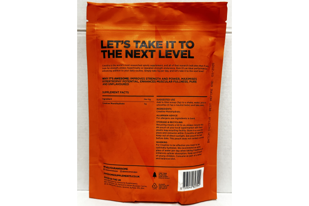 Awesome Strength Creatine Monohydrate 300g 60 Servings Unflavoured