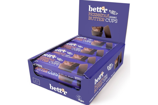 bettr Organic Hazelnut Butter Cups 12 x 39g Vegan