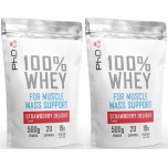 PhD 100% Whey Strawberry Delight 2 x 500g 1kg Total