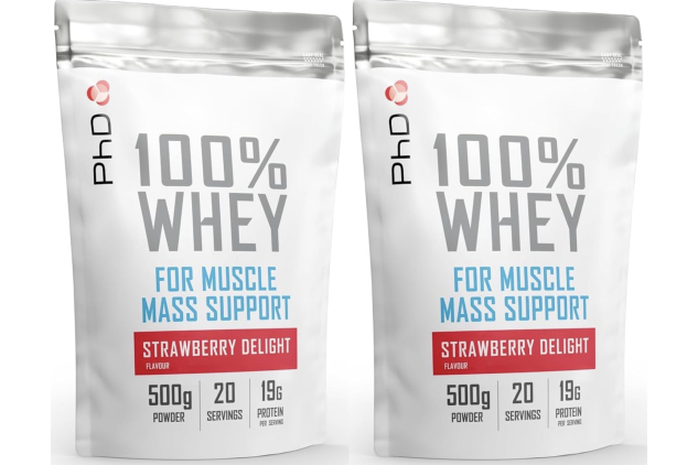 PhD 100% Whey Strawberry Delight 2 x 500g 1kg Total
