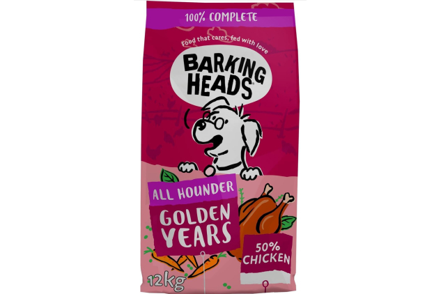 Barking Heads Golden Years Senior Dog Food Chicken & Rice 12kg | Natural Recipe for Older Dogs 7+ | Joint & Heart Support | DAMAGED BAG SEE DESCRIPTION