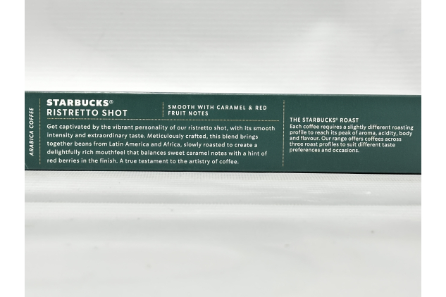Starbucks Ristretto Shot by Nespresso 100 Capsules Dark Roast Intensity 11
