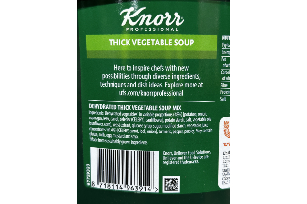 Knorr Professional Thick Vegetable Soup 2.04kg 200 Portions Makes 34 Litres