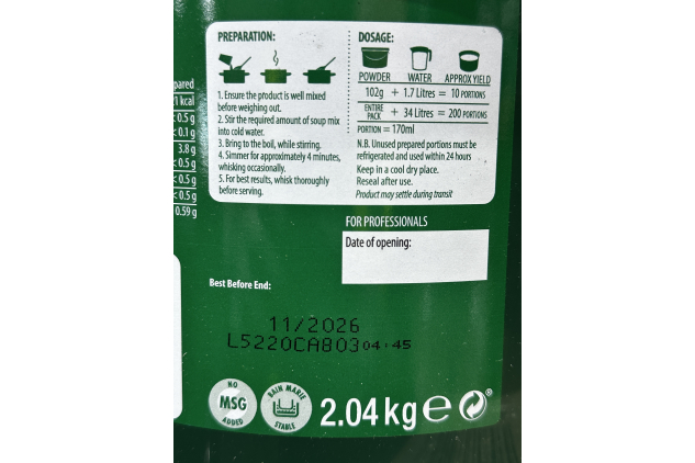 Knorr Professional Thick Vegetable Soup 2.04kg 200 Portions Makes 34 Litres
