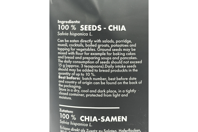 Chia Seeds 1KG Bag Salvia Hispanica Source of Protein & Fibre | Overnight Oats