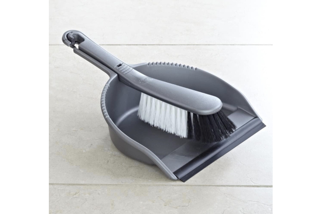 Addis Everyday Soft Dustpan & Brush Set Metallic Grey