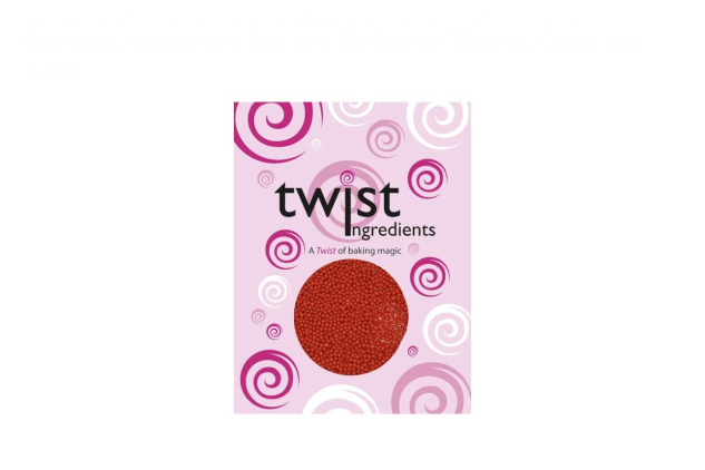 Twist Ingredients - Pearls - 4mm - Red Cake Topper Sprinkles - 800g Edible Polished Ball Cupcake Decorations