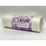 EcoBag Clear Refuse Sacks 100L 20 Pack 22 Micron Recycled Bin Bags